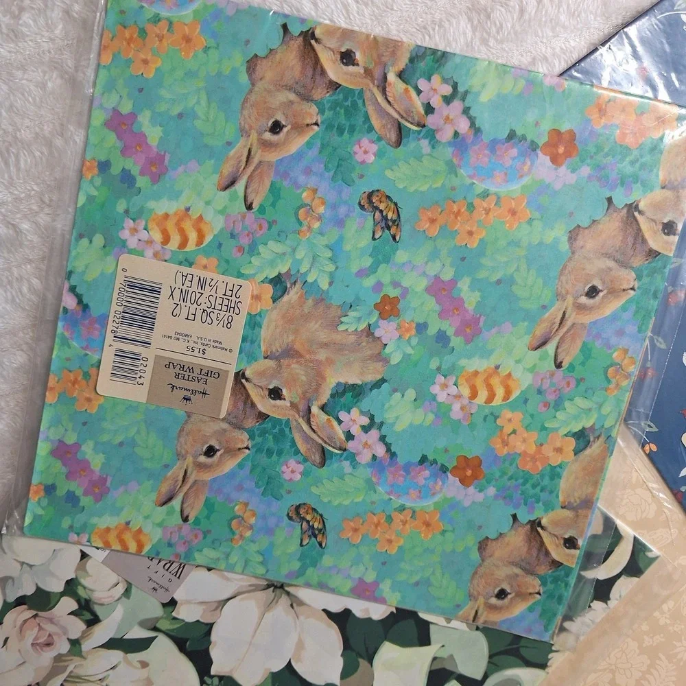 Vtg Hallmark Any Occasion Sheet Wrapping Paper 10 Pk 2 Sheets Ea. Retro Cottage